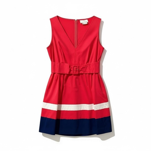 kate spade Dresses & Skirts - Kate Spade Coral and Navy Belted Dress